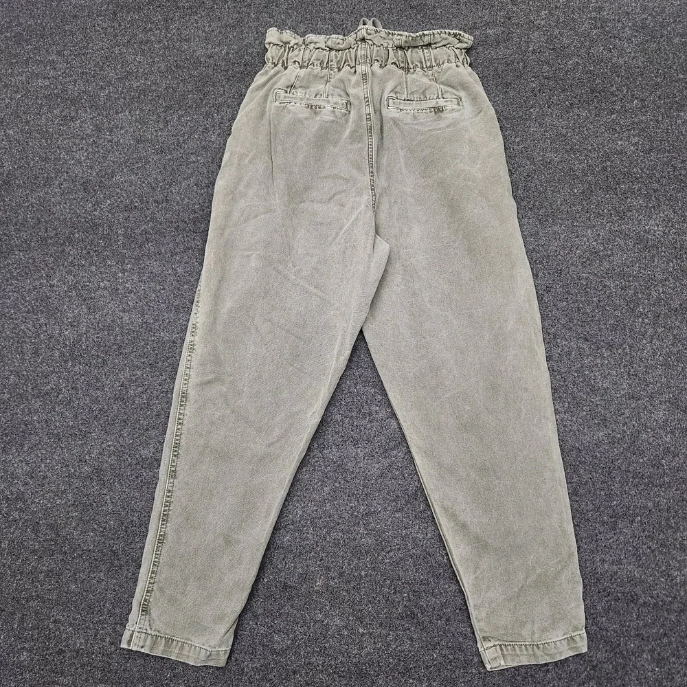 Free People Margate Pleated Drawstring Sugar Kelp Paper‎ Bag Pants XS